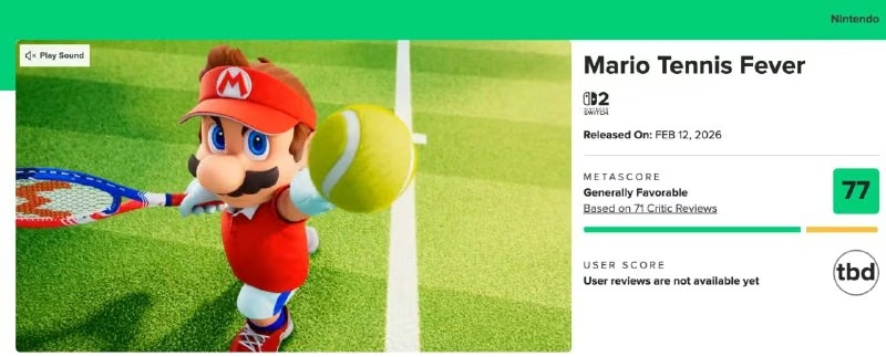 Mario Tennis Fever отримала посередні оцінки від критиків