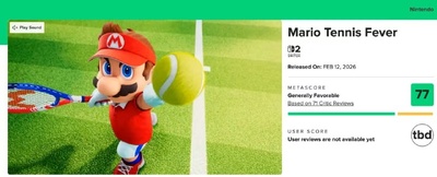 Mario Tennis Fever отримала посередні оцінки від критиків