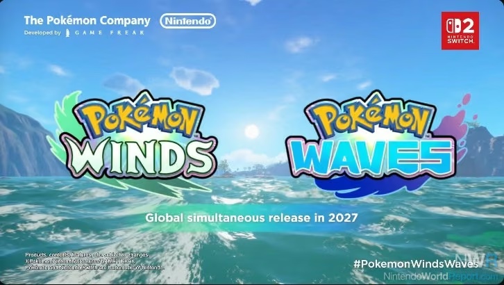 Pokémon Winds and Waves анонсовано для Switch 2: реліз у 2027 році