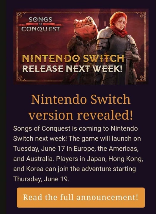 Songs of Conquest вийде на Nintendo Switch 17 червня з українською мовою