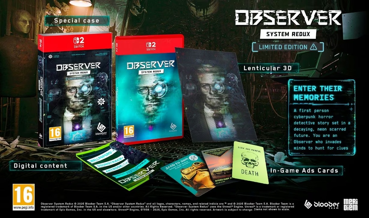 Observer: System Redux отримає фізичне видання для Nintendo Switch 2