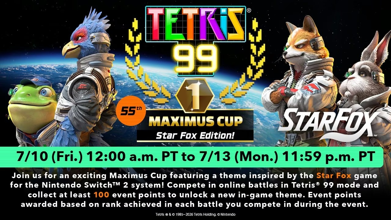 Tetris 99: Анонсовано 55-й Maximus Cup із темою Star Fox