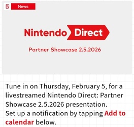 Трансляція Nintendo Direct Partner Showcase відбудеться завтра о 16:00