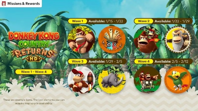 Нові іконки Donkey Kong Country Returns HD в Nintendo Switch Online