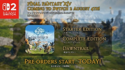 Final Fantasy XIV вийде на Nintendo Switch 2: дата релізу та ціни