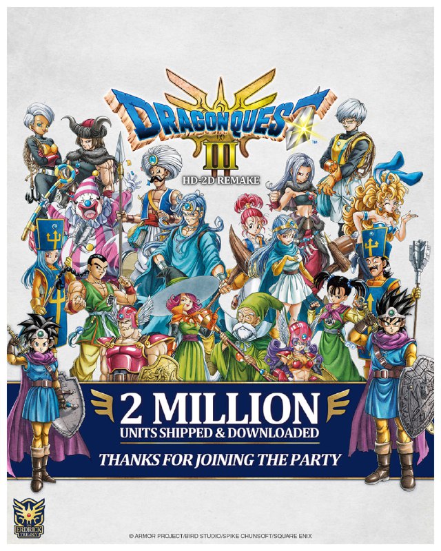 Dragon Quest III HD-2D Remake: продано понад 2 млн копій