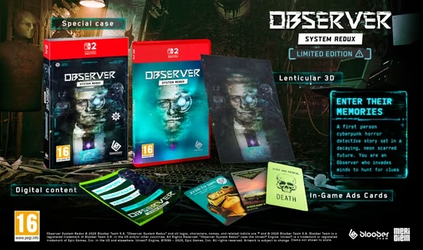 Observer: System Redux — Physical Limited Edition Release for Switch 2 Set for November 13