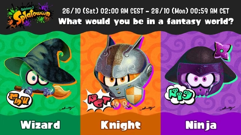 Анонсовано новий Splatfest у Splatoon 3: Маг, лицар чи ніндзя?