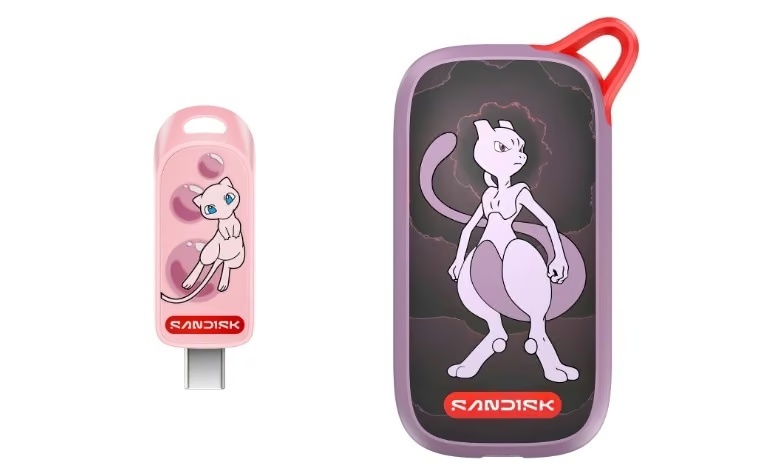 SanDisk випустила флешку Mew та портативний SSD Mewtwo у стилі Pokémon