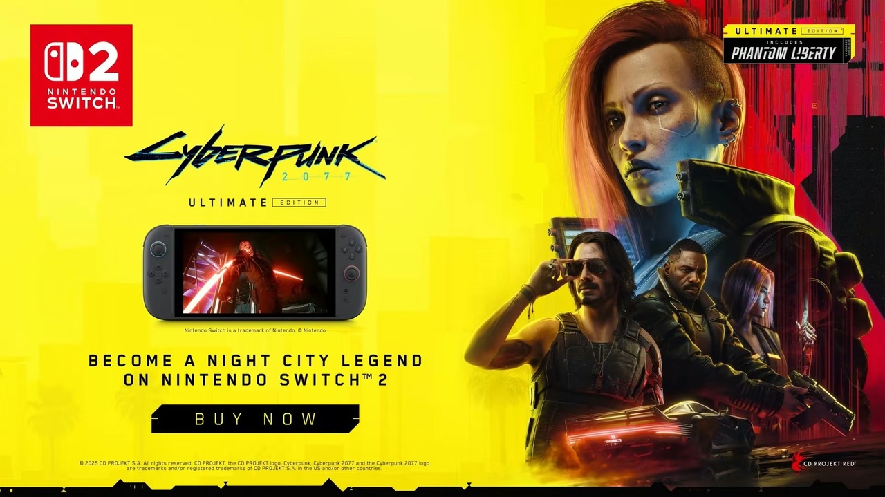 CD Projekt Red Is Very Pleased with Cyberpunk 2077 Sales on Nintendo Switch 2