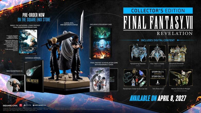 Details of Final Fantasy VII Revelation Editions for Switch 2: Deluxe and Collector's Edition
