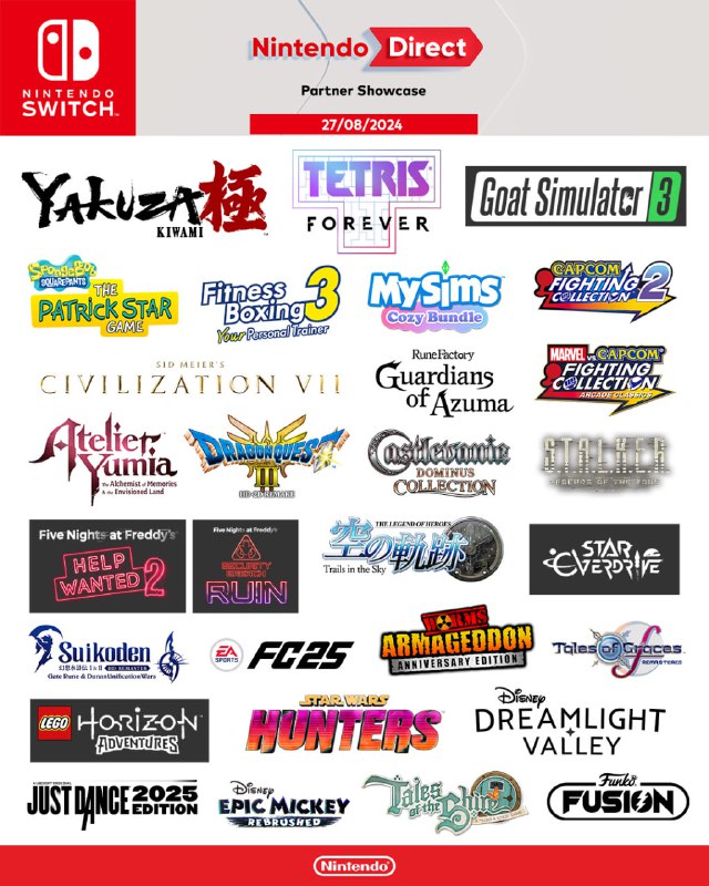 Інфографіка всіх ігор з останньої презентації Nintendo Direct