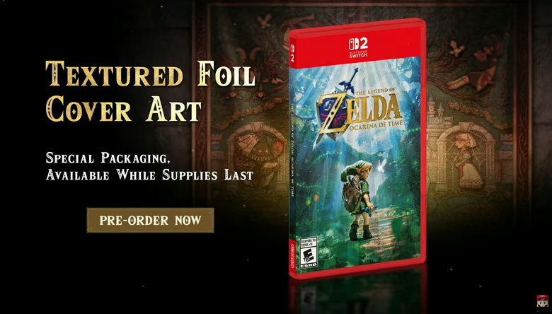 Фізичне видання Zelda: Ocarina of Time для Switch 2 отримає фольговану обкладинку