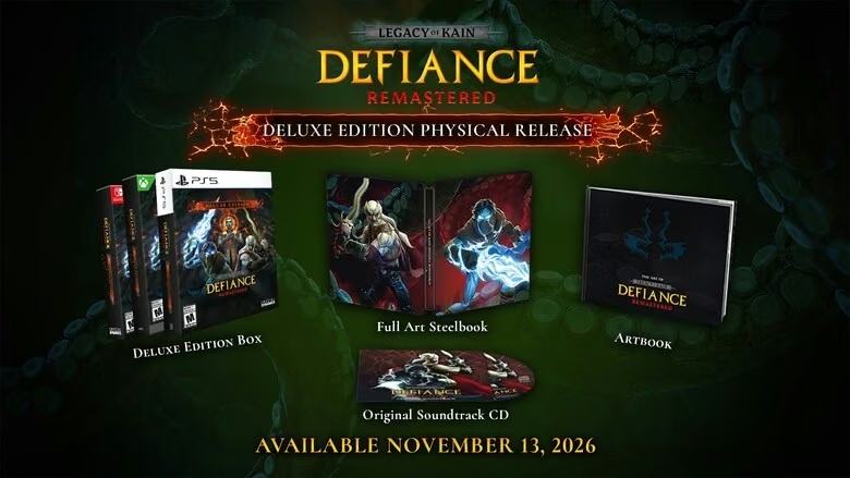 Фізичні видання Legacy of Kain: Defiance Remastered вийдуть на Switch 13 листопада 2026 року