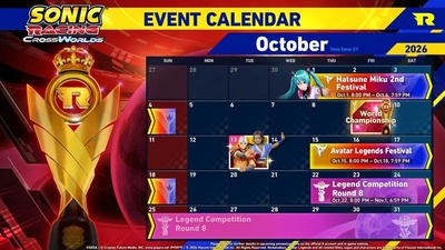 Sonic Racing: CrossWorlds Receives Detailed Event Schedule for October 2026