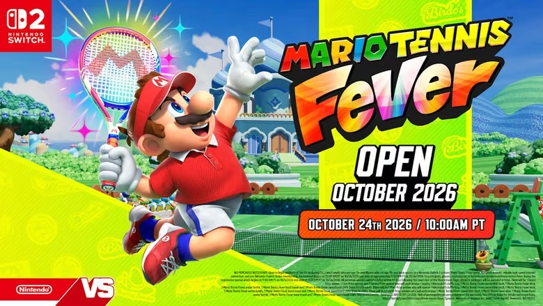 Mario Tennis Fever Open Tournament Will Start on October 24, 2026
