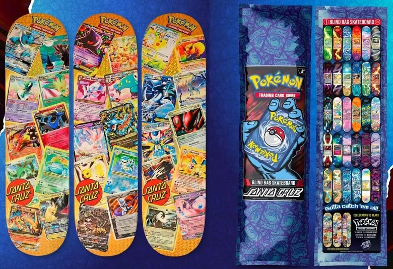 Pokémon and Santa Cruz Announce a New Collaborative Skateboard Collection