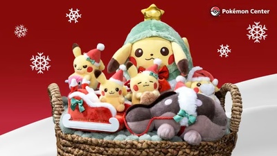 Holiday Pikachu Plush Collection Heads to Pokémon Center