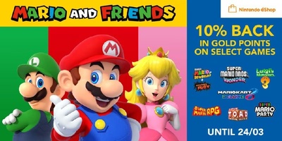 Кешбек 10% золотими монетами в Nintendo eShop до дня Маріо