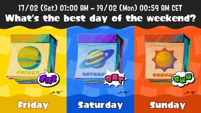 Новий Splatfest у Splatoon 3: обирайте свій улюблений день тижня