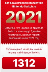 Nintendo почала розсилати річну статистику для гравців Switch