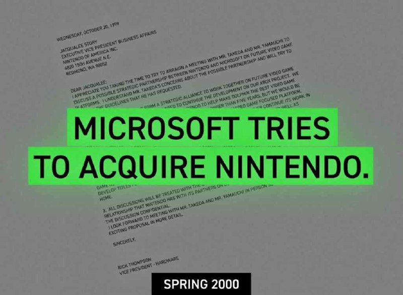 Microsoft офіційно підтвердила спробу придбання Nintendo у 1999 році