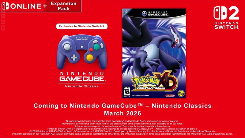 Pokemon XD Gale of Darkness вийде в Nintendo Switch Online у березні