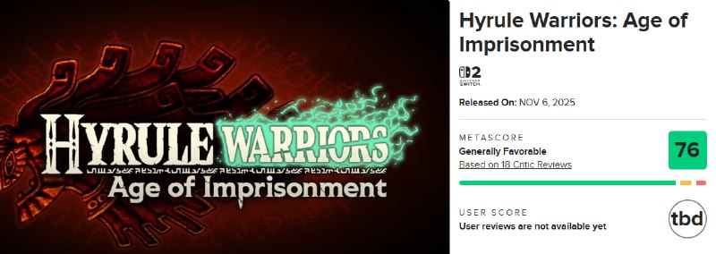 Перші відгуки на Hyrule Warriors: Age of Imprisonment та дата релізу