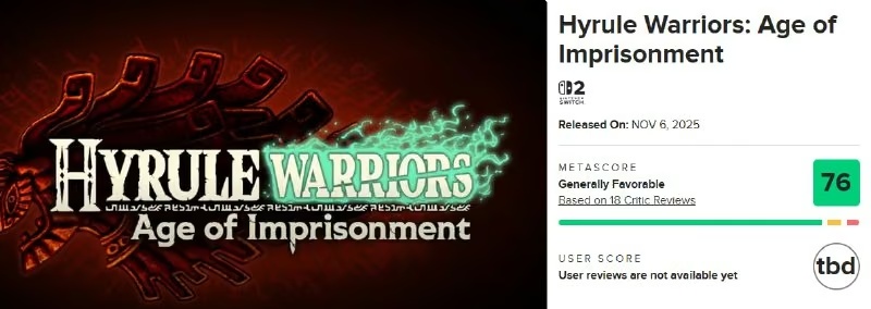 Перші відгуки на Hyrule Warriors: Age of Imprisonment та дата релізу