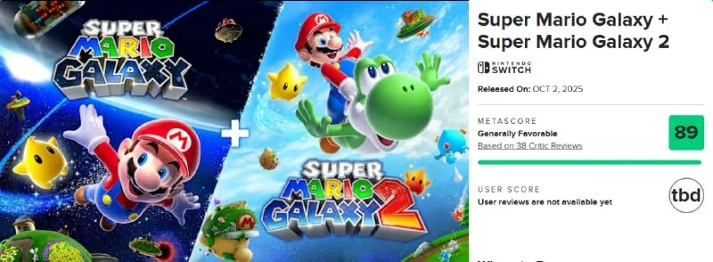 Перші оцінки критиків Super Mario Galaxy 1 та 2 та анонс стріму