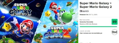 Перші оцінки критиків Super Mario Galaxy 1 та 2 та анонс стріму