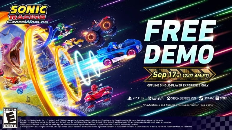 Демо-версія Sonic Racing CrossWorlds вийде на Switch 17 вересня